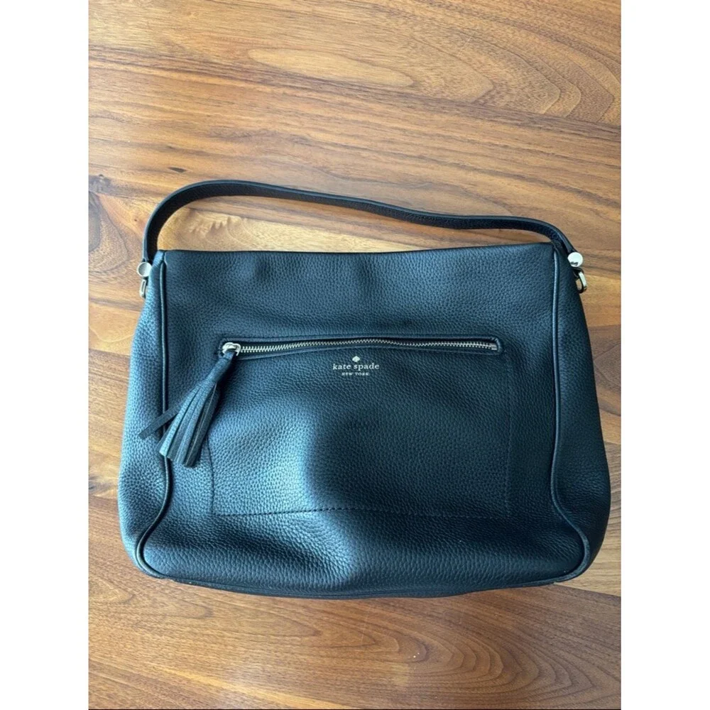 Kate Spade Black Pebbled Leather Shoulder Bag